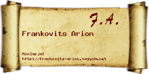 Frankovits Arion névjegykártya